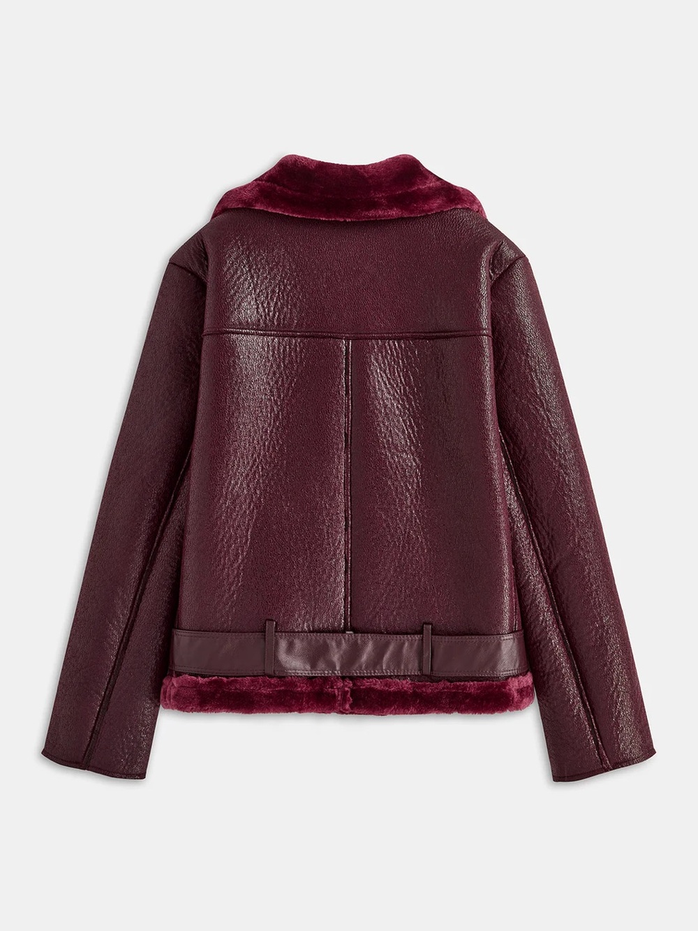 52 Zipper Belted Soft Fleece Jacket - Picture 7 of 9